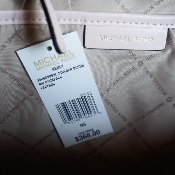 Michael Kors Kenly Medium Backpack Pebbled Leather Pink Gold Toned Studs main image 5